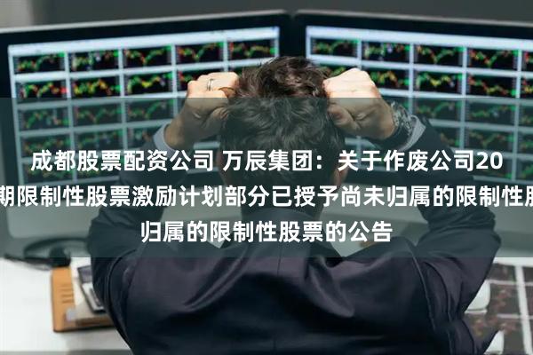 成都股票配资公司 万辰集团：关于作废公司2023年第二期限制性股票激励计划部分已授予尚未归属的限制性股票的公告